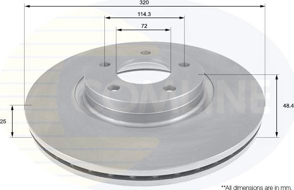 Comline ADC0470V - Тормозной диск autospares.lv