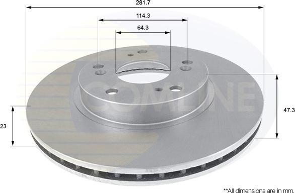 Comline ADC0544V - Тормозной диск autospares.lv