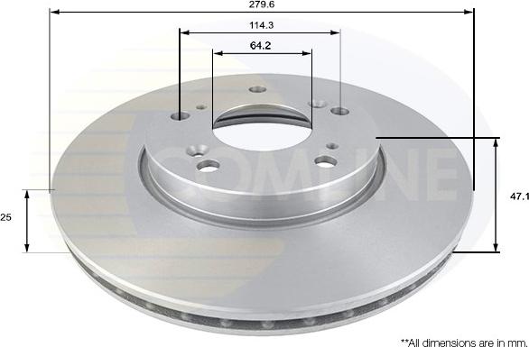 Comline ADC0550V - Тормозной диск autospares.lv