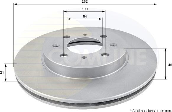 Comline ADC0506V - Тормозной диск autospares.lv