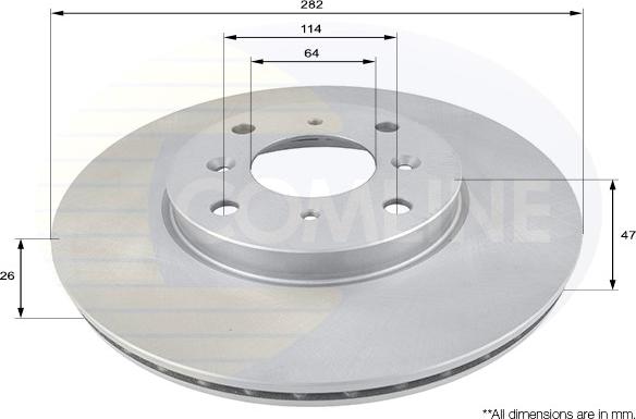 Comline ADC0533V - Тормозной диск autospares.lv