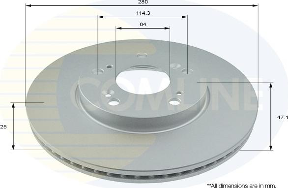 Comline ADC0576V - Тормозной диск autospares.lv