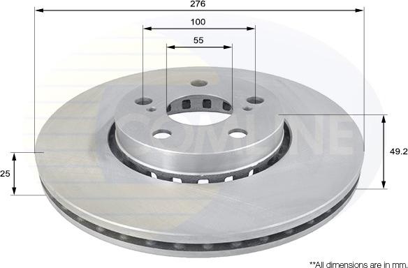 Comline ADC0199V - Тормозной диск autospares.lv