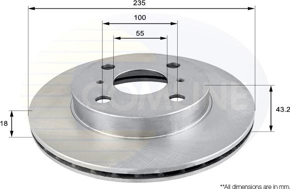 Comline ADC0193V - Тормозной диск autospares.lv