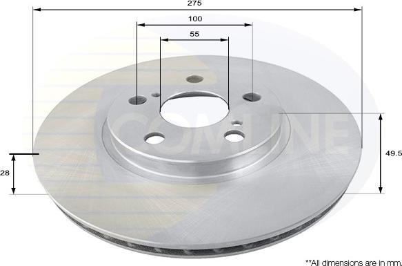 Comline ADC0154V - Тормозной диск autospares.lv