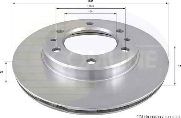 Comline ADC0158V - Тормозной диск autospares.lv