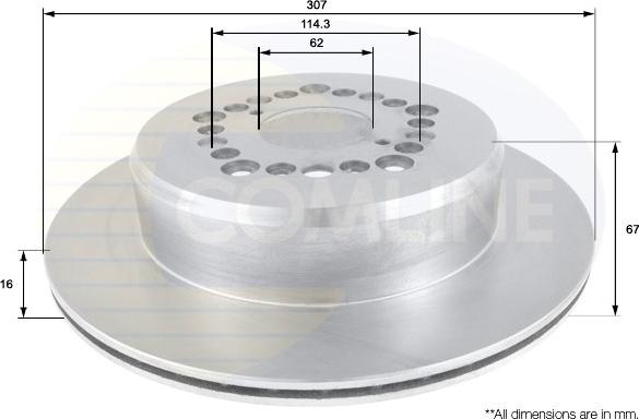 Comline ADC0163V - Тормозной диск autospares.lv