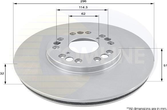 Comline ADC0162V - Тормозной диск autospares.lv