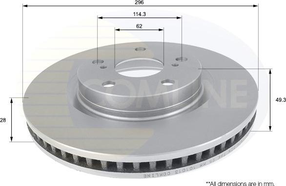 Comline ADC01147V - Тормозной диск autospares.lv