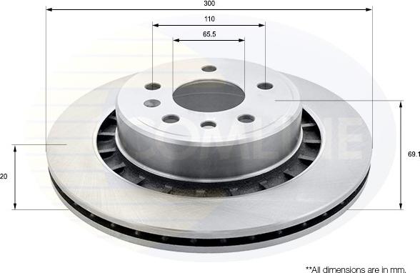 Comline ADC01161V - Тормозной диск autospares.lv