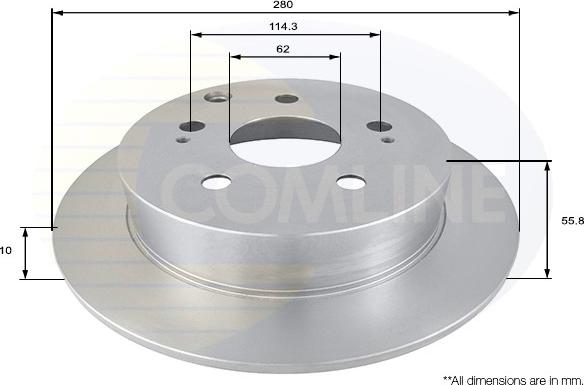 Comline ADC01168 - Тормозной диск autospares.lv