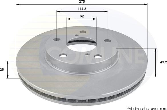 Comline ADC01100V - Тормозной диск autospares.lv