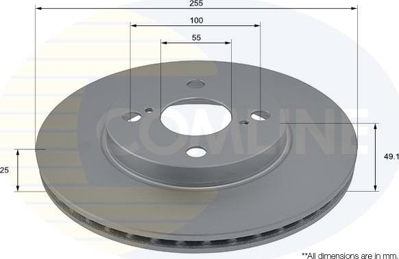 Comline ADC01107V - Тормозной диск autospares.lv