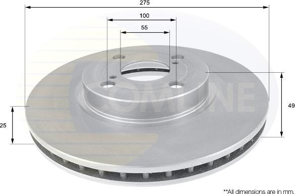 Comline ADC01114V - Тормозной диск autospares.lv