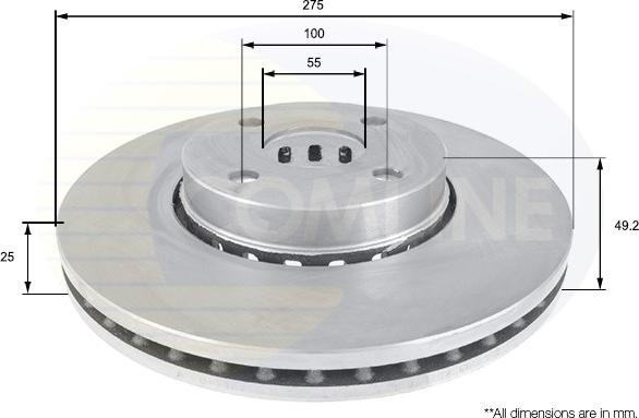 Comline ADC01118V - Тормозной диск autospares.lv