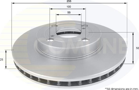 Comline ADC01117V - Тормозной диск autospares.lv