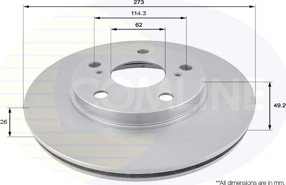 Comline ADC01139V - Тормозной диск autospares.lv