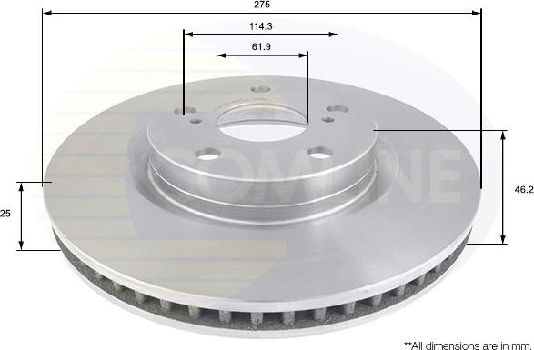 Comline ADC01136V - Тормозной диск autospares.lv