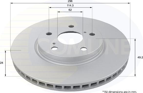 Comline ADC01138V - Тормозной диск autospares.lv