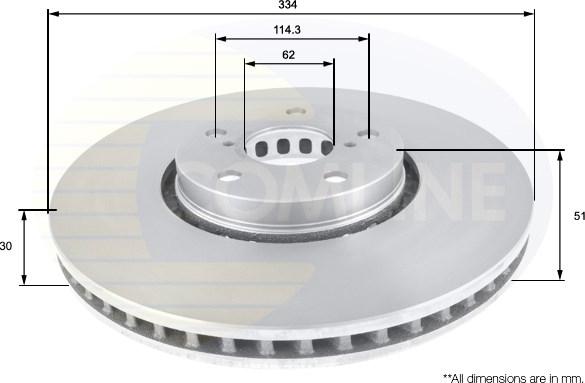 Comline ADC01125V - Тормозной диск autospares.lv