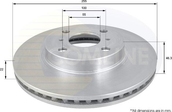 Comline ADC01126V - Тормозной диск autospares.lv