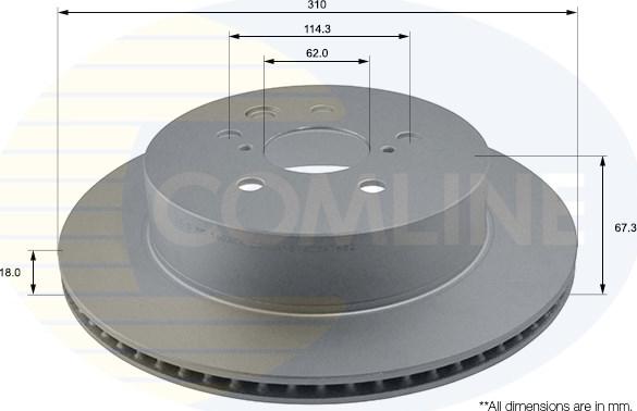 Comline ADC01123V - Тормозной диск autospares.lv