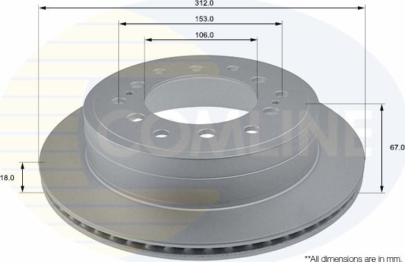 Comline ADC0185V - Тормозной диск autospares.lv