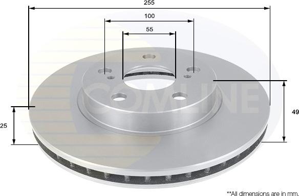 Comline ADC0181V - Тормозной диск autospares.lv