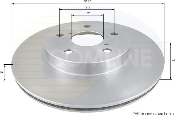 Comline ADC0174V - Тормозной диск autospares.lv