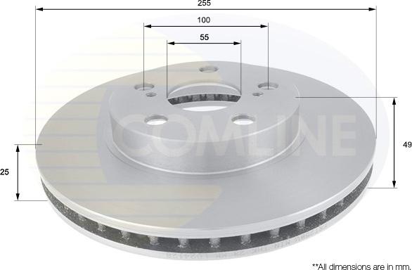 Comline ADC0175V - Тормозной диск autospares.lv