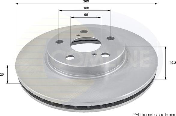 Comline ADC0171V - Тормозной диск autospares.lv