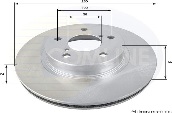 Comline ADC0802V - Тормозной диск autospares.lv