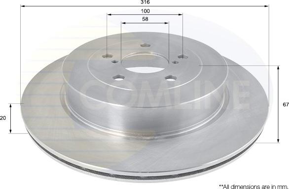 Comline ADC0816V - Тормозной диск autospares.lv