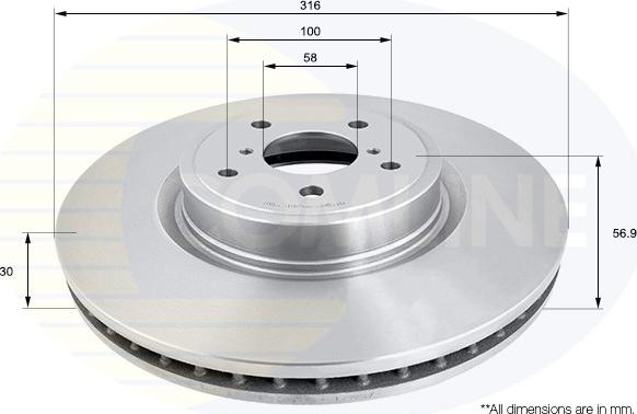 Comline ADC0824V - Тормозной диск autospares.lv