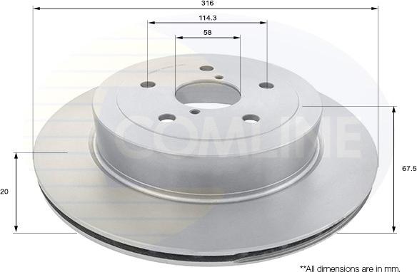 Comline ADC0825V - Тормозной диск autospares.lv