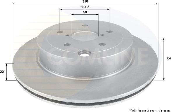 Comline ADC0822V - Тормозной диск autospares.lv