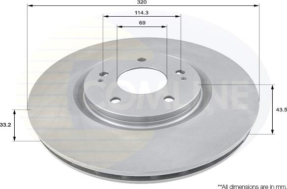 Comline ADC0357V - Тормозной диск autospares.lv