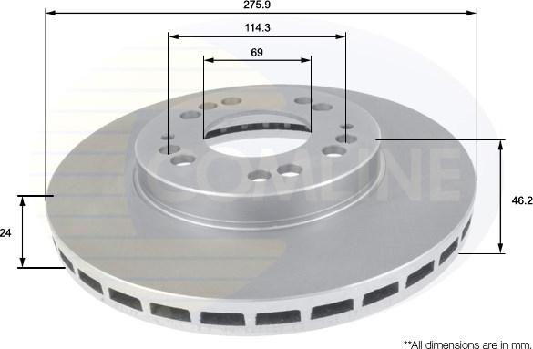 Comline ADC0367V - Тормозной диск autospares.lv