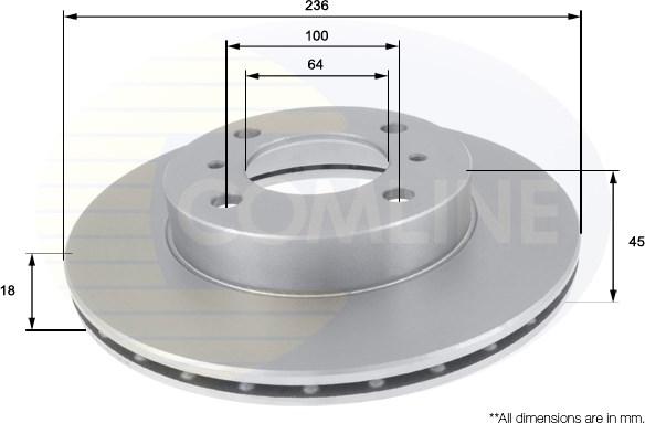 Comline ADC0328V - Тормозной диск autospares.lv