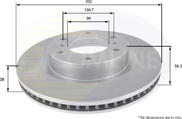 Comline ADC0379V - Тормозной диск autospares.lv