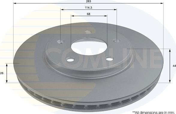 Comline ADC0296V - Тормозной диск autospares.lv