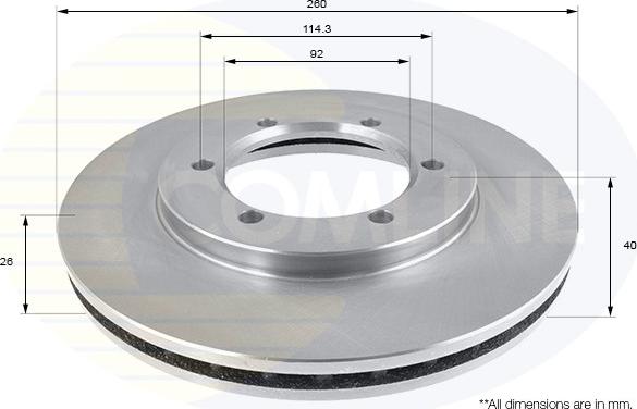 Comline ADC0290V - Тормозной диск autospares.lv