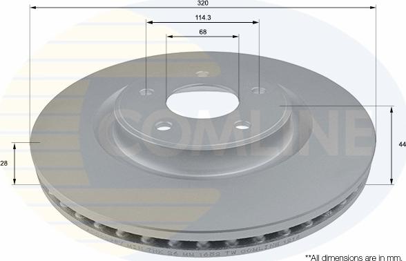 Comline ADC0298V - Тормозной диск autospares.lv