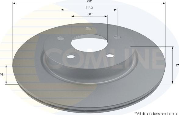 Comline ADC0297V - Тормозной диск autospares.lv