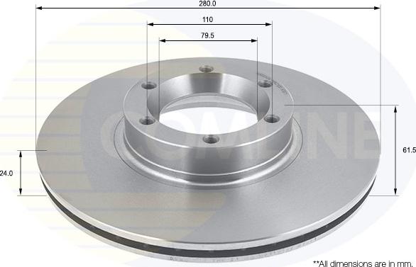 Comline ADC0263V - Тормозной диск autospares.lv