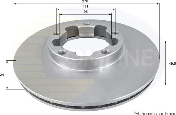 Comline ADC0286V - Тормозной диск autospares.lv