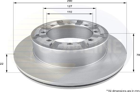 Comline ADC0287V - Тормозной диск autospares.lv