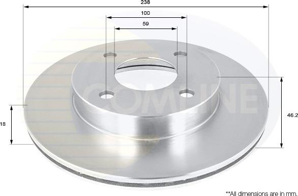 Comline ADC0273V - Тормозной диск autospares.lv