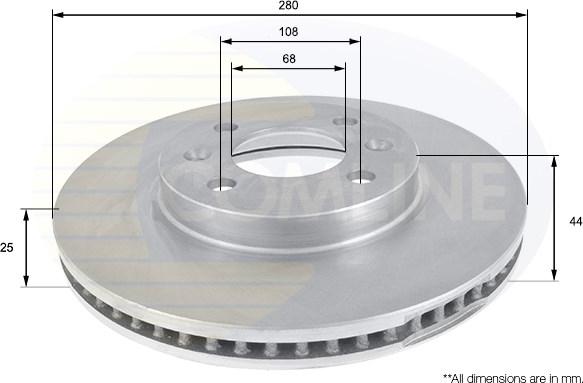 Comline ADC1901V - Тормозной диск autospares.lv