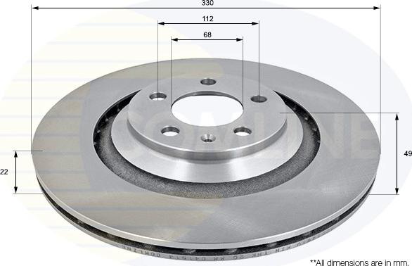 Comline ADC1491V - Тормозной диск autospares.lv